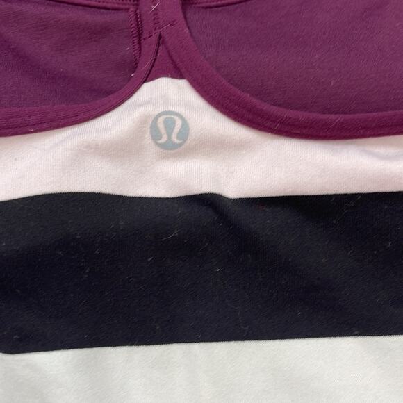 Lululemon Power Y  striped racerback shelf bra athletic tank - Picture 6 of 8